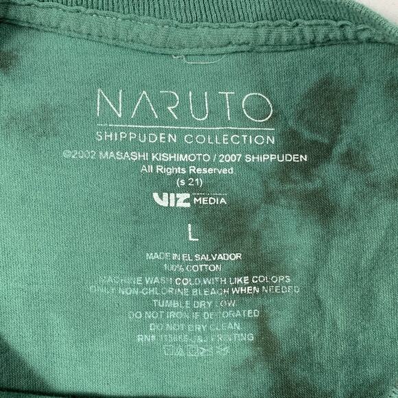 NARUTO Shippuden Collection Kakashi Hatake Green Black Dye T-Shirt sz L Anime - Picture 3 of 7